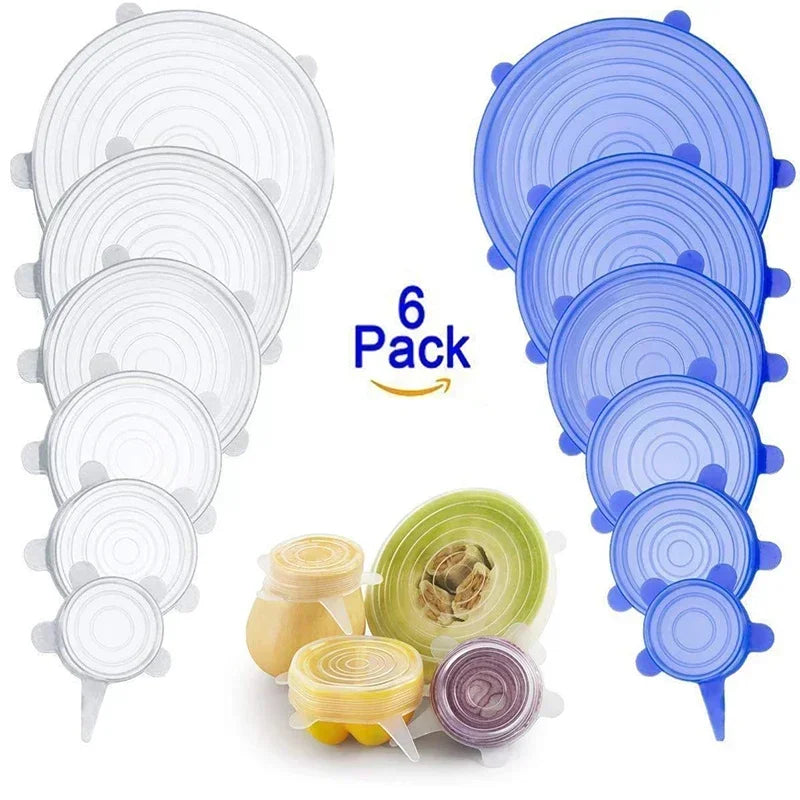 Adjustable Silicone Food Cover Elastic Reusable Airtight Lids for kitchen storage